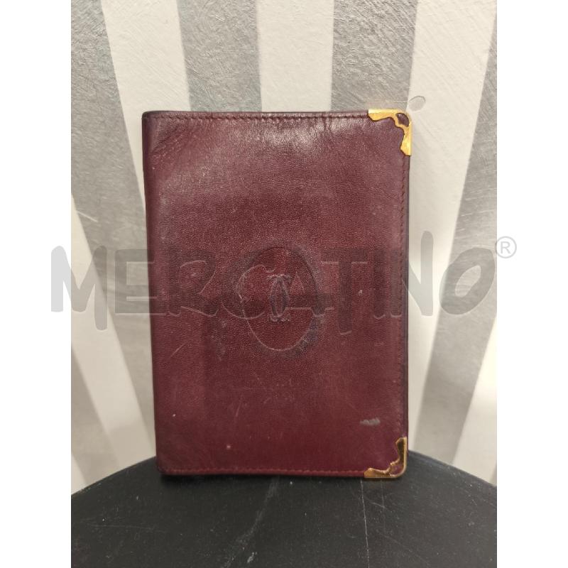 PORTA DOCUMENTI CARTIER VINTAGE IN PELLE BORDEAUX | Mercatino dell'Usato Campobasso 1