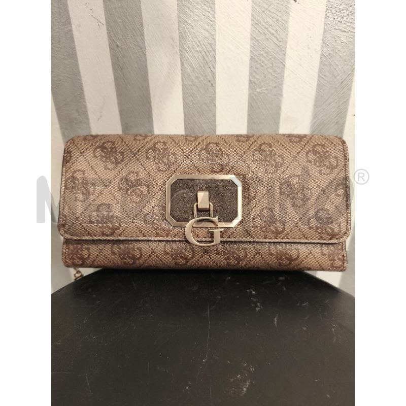 PORTA FOGLIO GUESS BEIGE MONOGRAM MARRONE | Mercatino dell'Usato Campobasso 1