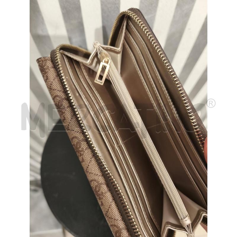 PORTA FOGLIO GUESS BEIGE MONOGRAM MARRONE | Mercatino dell'Usato Campobasso 5