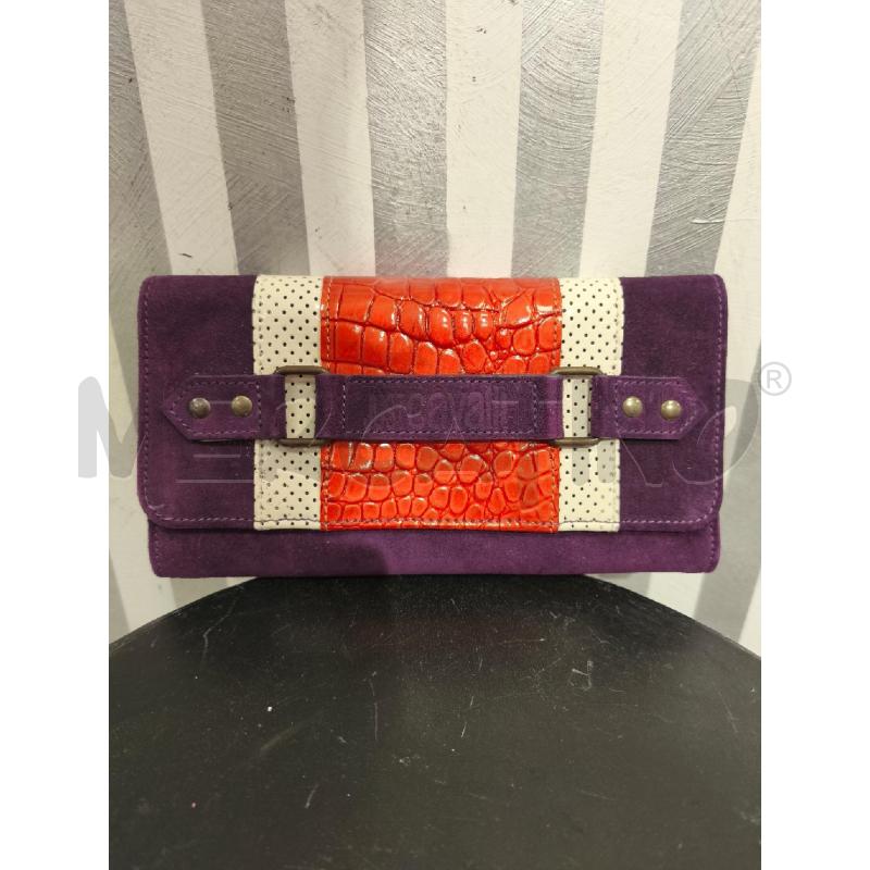 PORTA FOGLIO JUST CAVALLI VIOLA BIANCO ARANCIO | Mercatino dell'Usato Campobasso 1