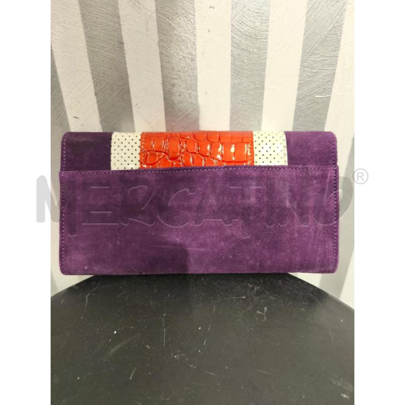 PORTA FOGLIO JUST CAVALLI VIOLA BIANCO ARANCIO | Mercatino dell'Usato Campobasso 2