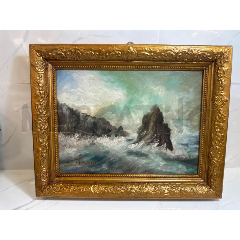 QUADRO 34X41 CM MARE IN TEMPESTA SCOGLI  | Mercatino dell'Usato Campobasso 1