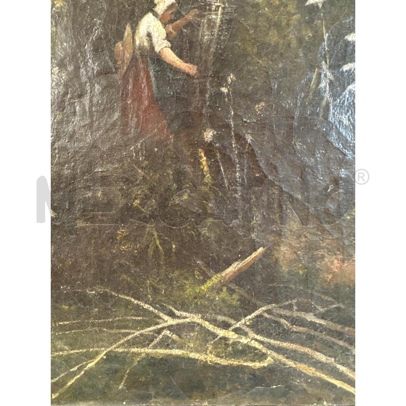 QUADRO 43X66 DONNA CON FASCIO DI LEGNA NEL BOSCO  | Mercatino dell'Usato Campobasso 2