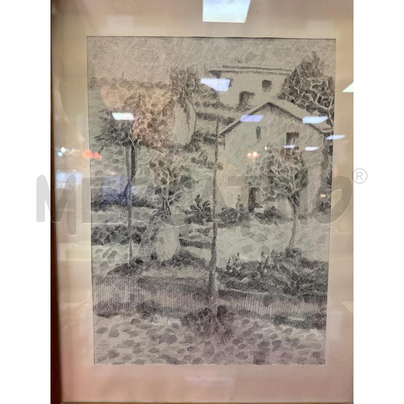 QUADRO A CHINA PAESAGGIO CHIAROSCURO 46,5X61,5 CM | Mercatino dell'Usato Campobasso 1
