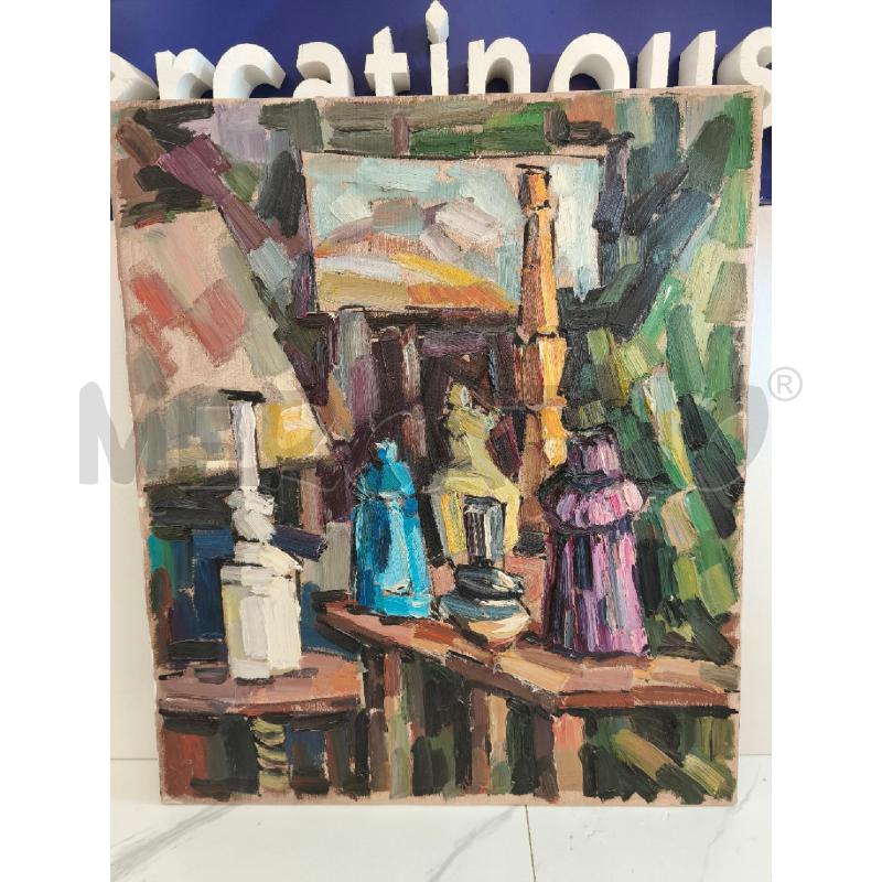 QUADRO BOTTIGLIE, DE MARCO 60X70 OLIO SU TELA  | Mercatino dell'Usato Campobasso 1