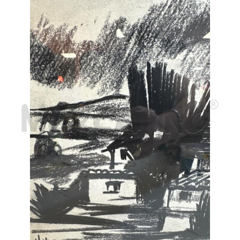 QUADRO CARBONCINO CASE ALBERI  | Mercatino dell'Usato Campobasso 5