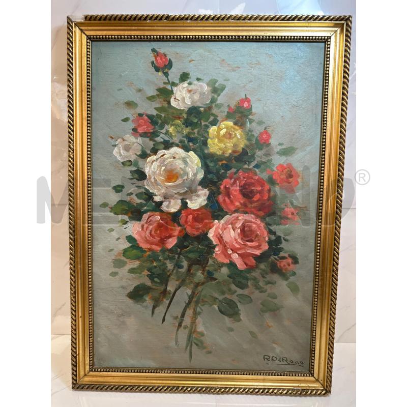 QUADRO CON ROSE DIPINTO 35,5X49,5 CM | Mercatino dell'Usato Campobasso 1