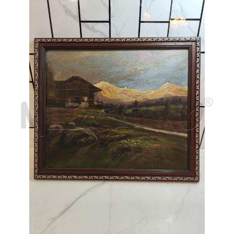 QUADRO CON VISTA DI CASA VECCHIA E MONTAGNA   | Mercatino dell'Usato Campobasso 1