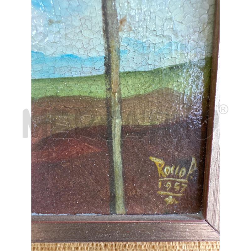 QUADRO DIPINTO ALBERI E UCCELLI 35X40 CON CORNICE | Mercatino dell'Usato Campobasso 3