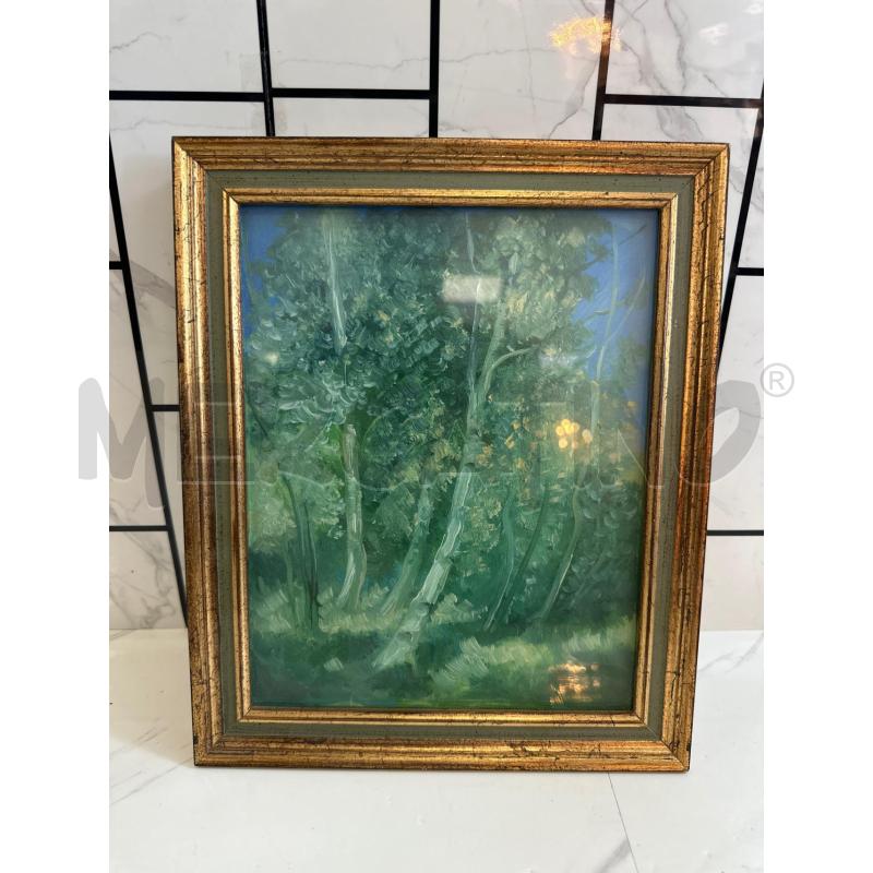 QUADRO DIPINTO ALBERI IN VERDE 24X29 | Mercatino dell'Usato Campobasso 1