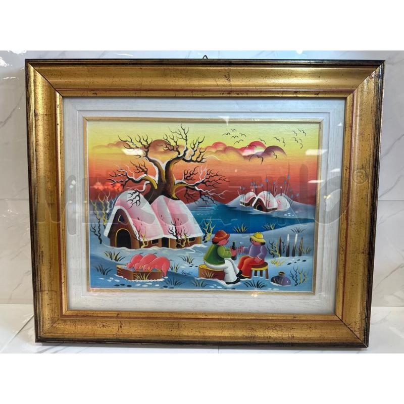 QUADRO NAIF 49X59 PAESAGGIO DIPINTO | Mercatino dell'Usato Campobasso 1