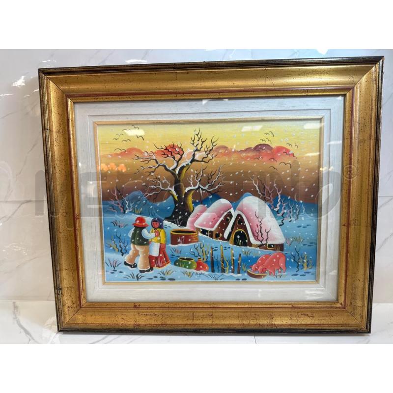 QUADRO NAIF 49X59 PAESAGGIO DIPINTO | Mercatino dell'Usato Campobasso 1