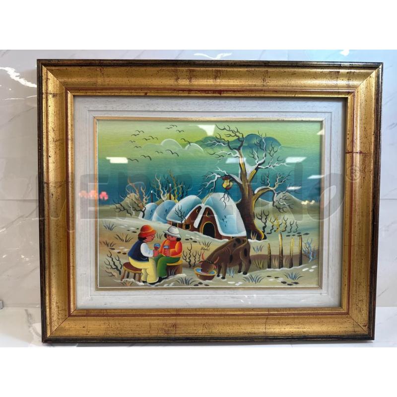 QUADRO NAIF PAESAGGIO 59X49 DIPINTO | Mercatino dell'Usato Campobasso 1