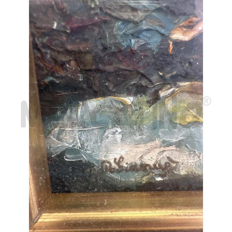 QUADRO OLIO SU TAVOLA SCORCIO PAESE 52,5X41 CM FIRMATO IN BASSO | Mercatino dell'Usato Campobasso 2