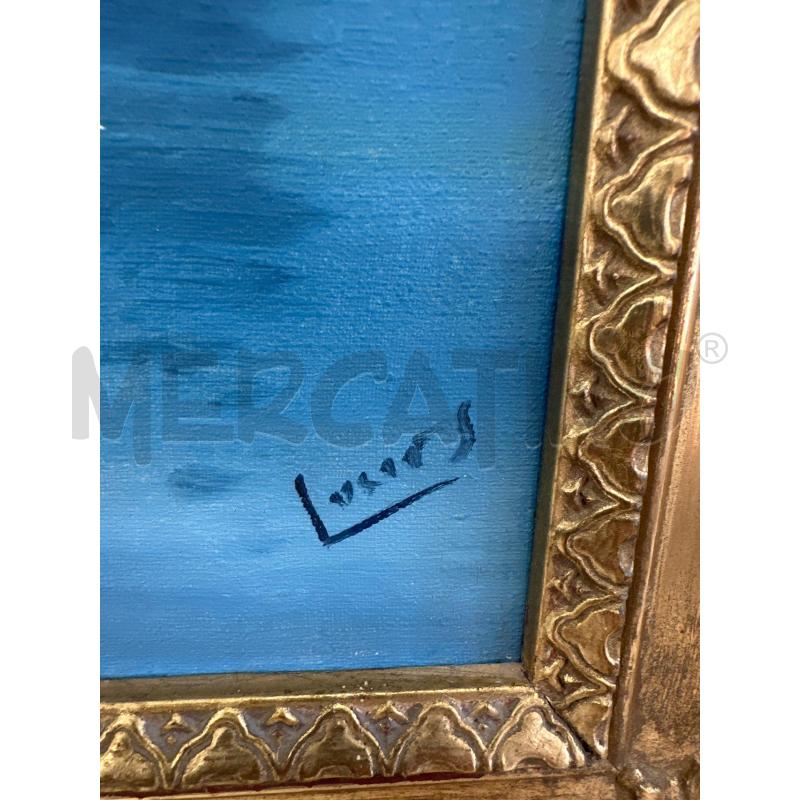 QUADRO OLIO SU TELA 53X43 CM CITTA NEL MARE  | Mercatino dell'Usato Campobasso 2