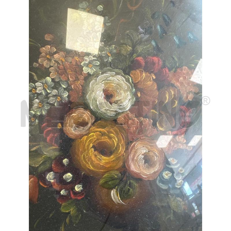 QUADRO OVALE CON FIORI DIPINTI | Mercatino dell'Usato Campobasso 2