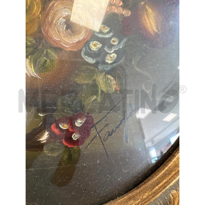 QUADRO OVALE CON FIORI DIPINTI | Mercatino dell'Usato Campobasso 4