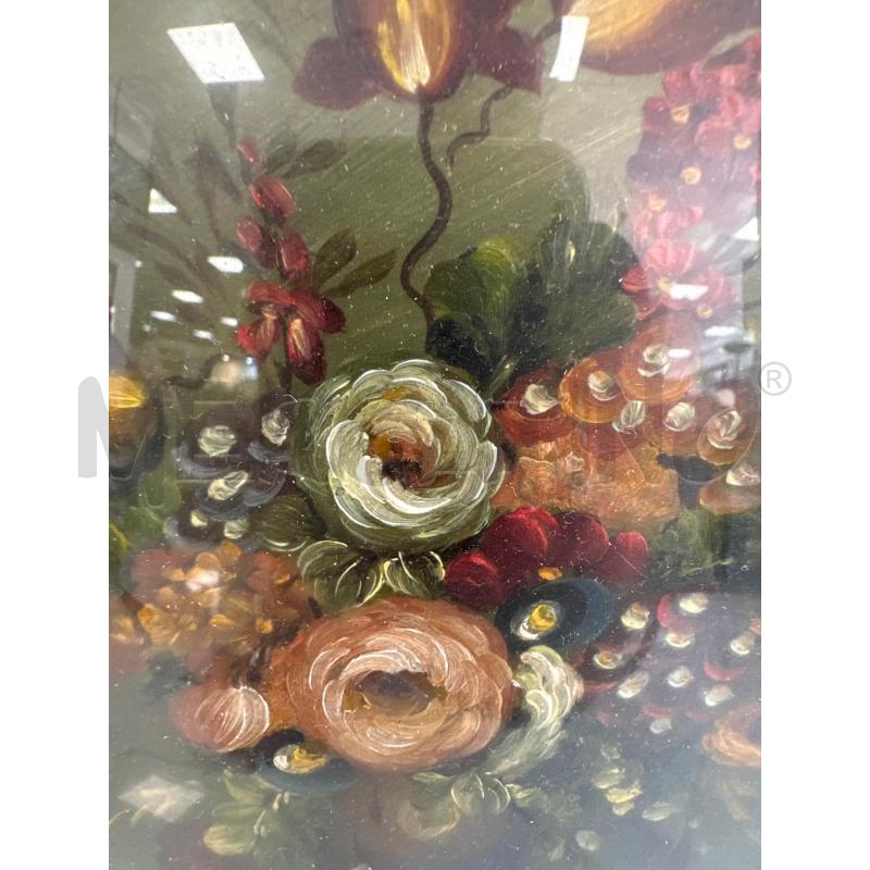 QUADRO OVALE CON FIORI DIPINTI  | Mercatino dell'Usato Campobasso 3