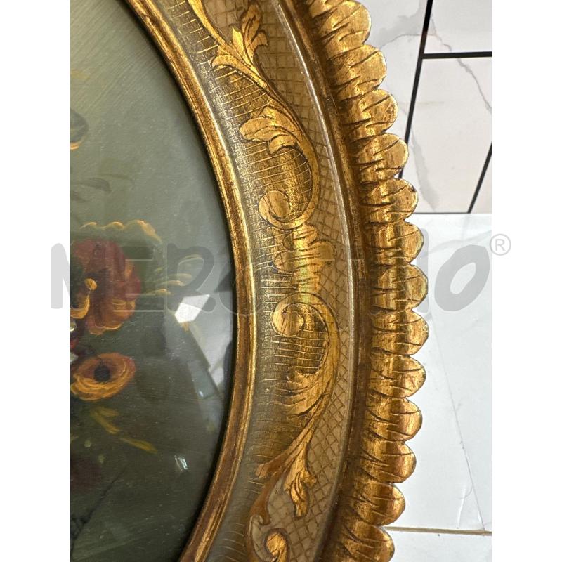 QUADRO OVALE CON FIORI DIPINTI  | Mercatino dell'Usato Campobasso 5