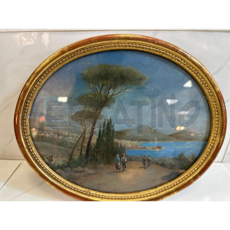 QUADRO OVALE RIP GIUSTI 30X 24 C. PAESAGGIO VESUVIO  | Mercatino dell'Usato Campobasso 1
