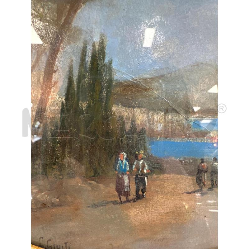 QUADRO OVALE RIP GIUSTI 30X 24 C. PAESAGGIO VESUVIO  | Mercatino dell'Usato Campobasso 4