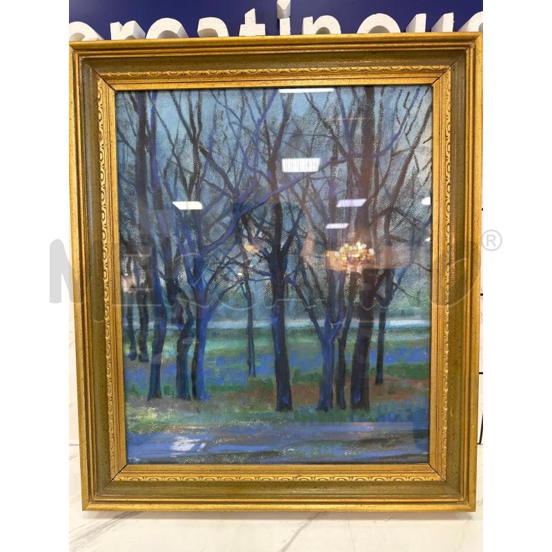 QUADRO PASTELLO ALBERI BLU 72X60 CM C. | Mercatino dell'Usato Campobasso 1