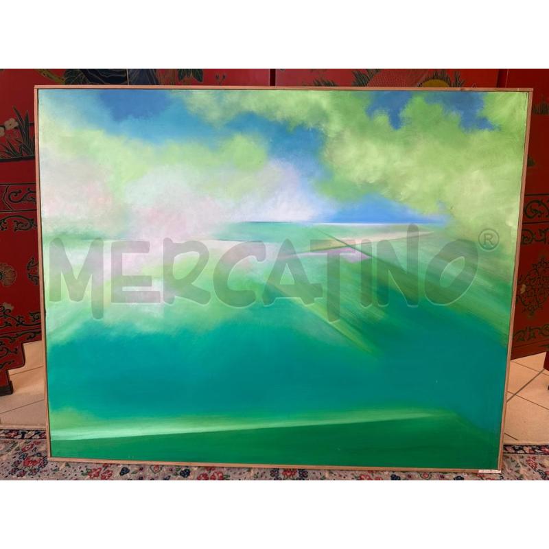 QUADRO RIP DE CESARE OLIO SU TELA 80X100 TONI VERDE E BLU  | Mercatino dell'Usato Campobasso 1