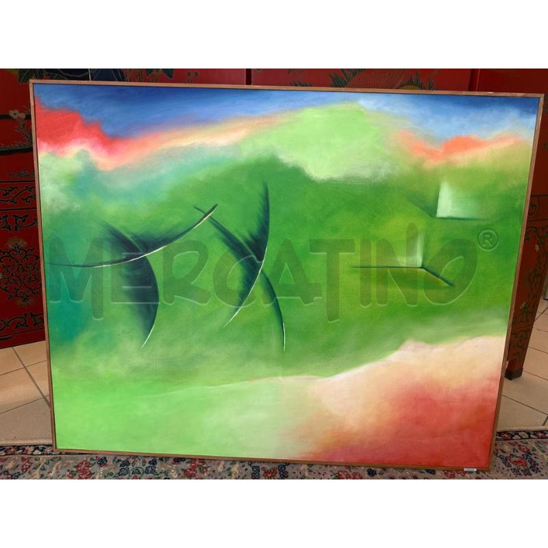 QUADRO RIP DE CESARE OLIO SU TELA 80X100 TONI VERDE ROSSO | Mercatino dell'Usato Campobasso 1