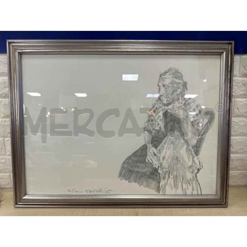 QUADRO RIP D'ATTELLIS MATITA SU CARTA 59X78 CM | Mercatino dell'Usato Campobasso 1