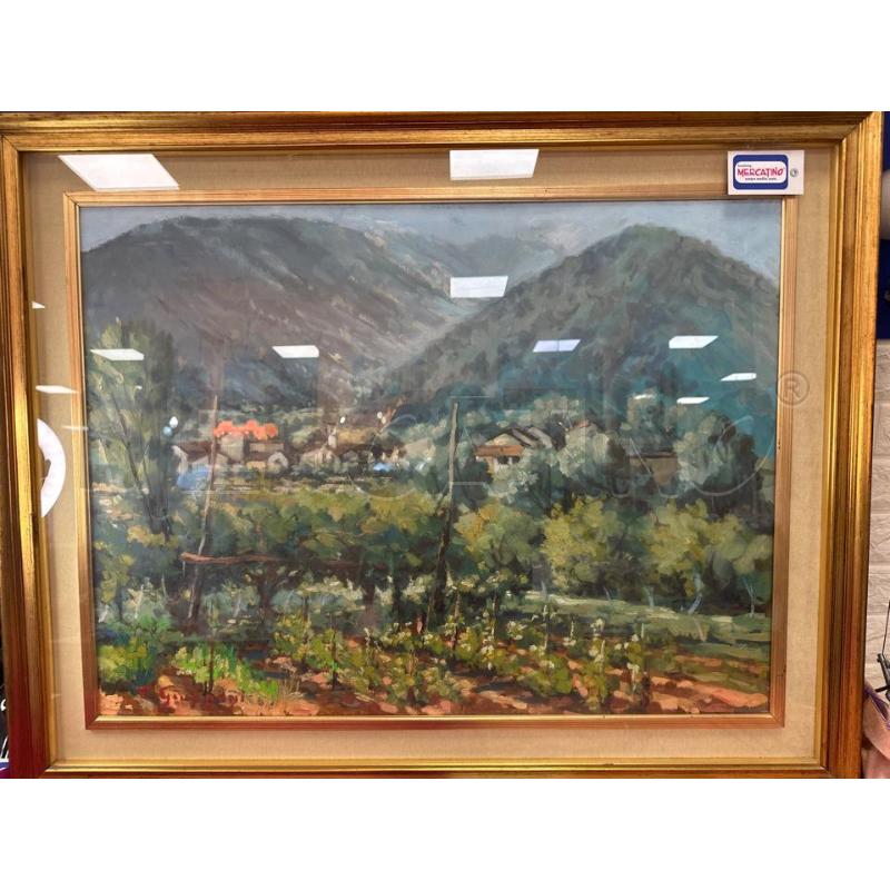 QUADRO RIP GIUPPONI 79X98 CM OLIO TELA PAESAGGIO  | Mercatino dell'Usato Campobasso 1