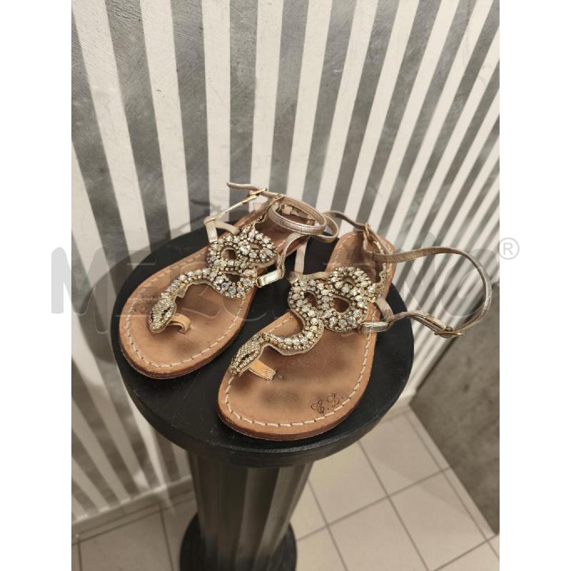 SANDALI DONNA BELLO GRADO INFRADITO STRASS DORATI | Mercatino dell'Usato Campobasso 1
