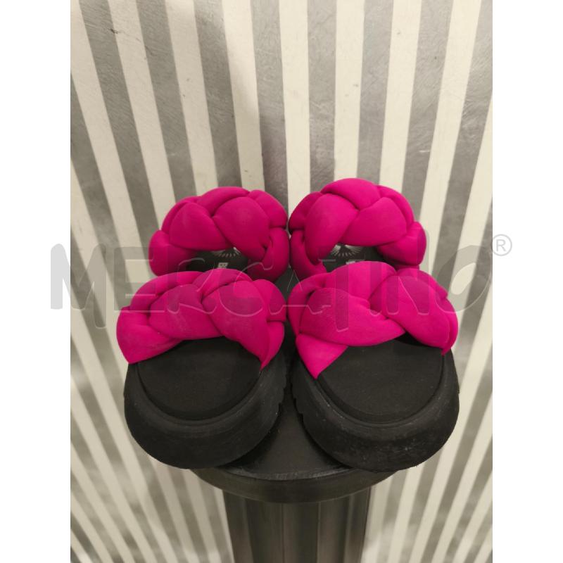 SANDALI DONNA BRUNO BORDESE NERI TRECCE FUXIA | Mercatino dell'Usato Campobasso 4