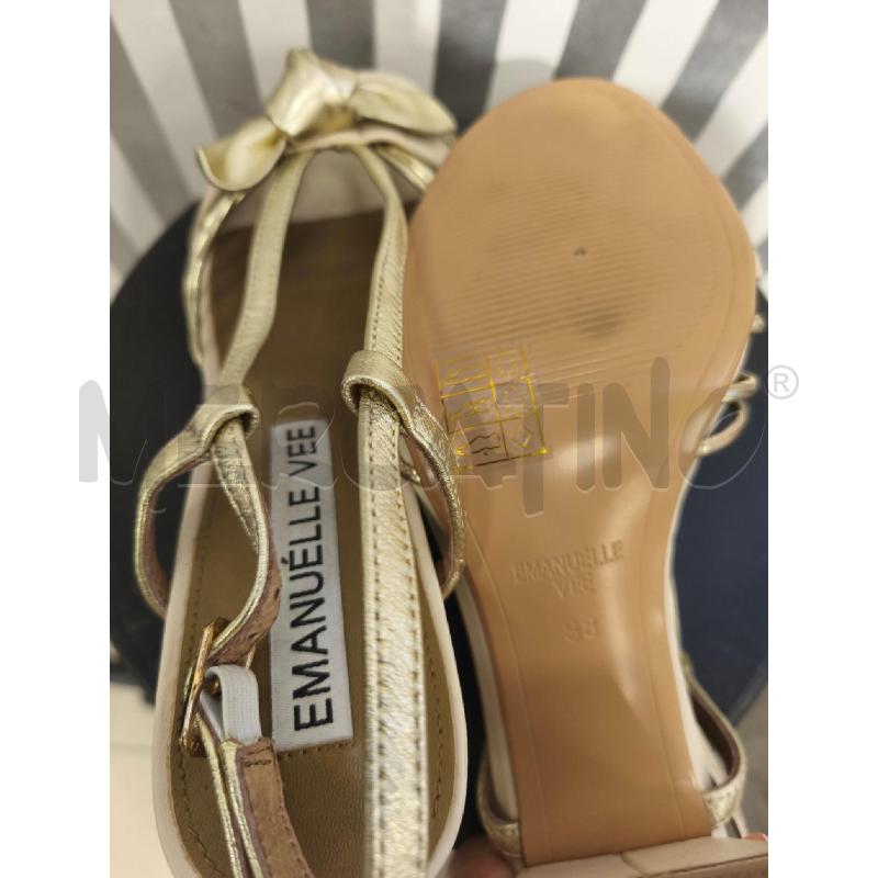 SANDALI DONNA EMANUELLE VEE BEIGE DORATI | Mercatino dell'Usato Campobasso 5