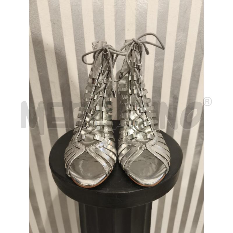 SANDALI DONNA GUESS GRIGIO METALLIZZATO MULTIFASCE E LACCI | Mercatino dell'Usato Campobasso 4