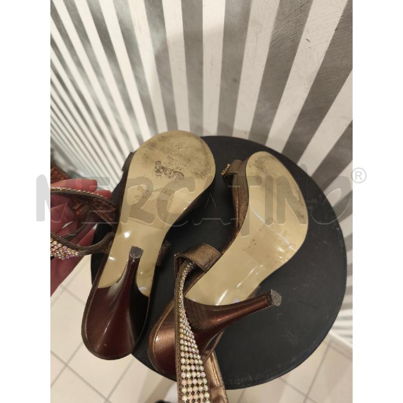 SANDALI DONNA OSVALDO ROSSI MARRONE LUCIDO STRASS | Mercatino dell'Usato Campobasso 4