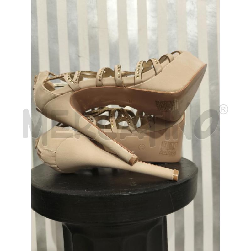 SANDALI DONNA PERFE'TTO BEIGE STRASS DORATE TACCO | Mercatino dell'Usato Campobasso 4