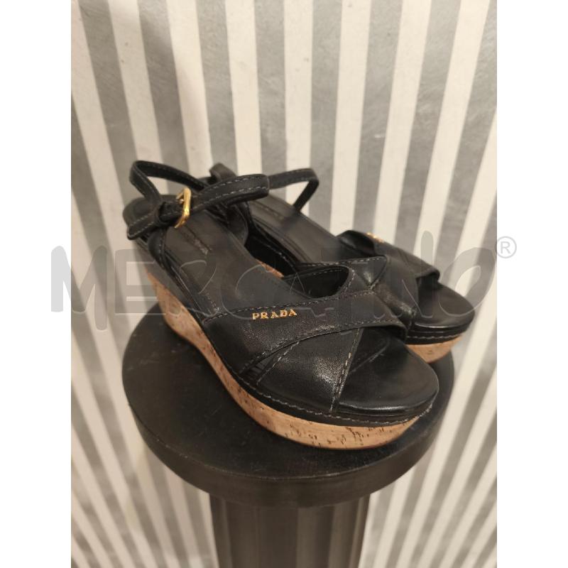 SANDALI DONNA PRADA NERI ZEPPA | Mercatino dell'Usato Campobasso 1
