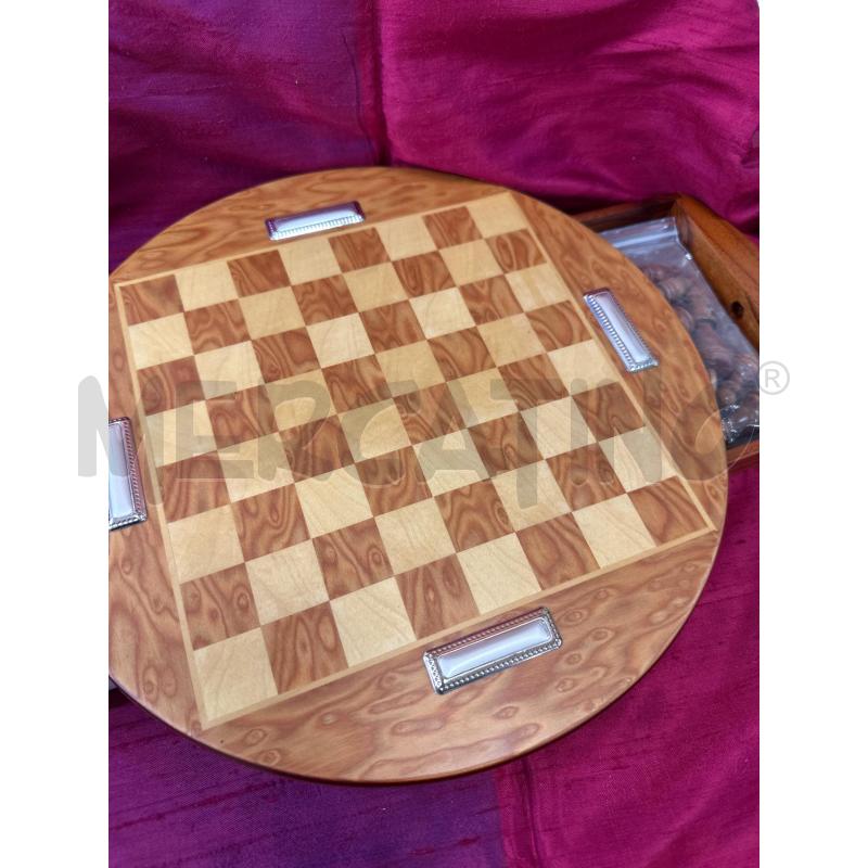 SCACCHIERA TONDA LEGNO APPLIC RETT | Mercatino dell'Usato Campobasso 2