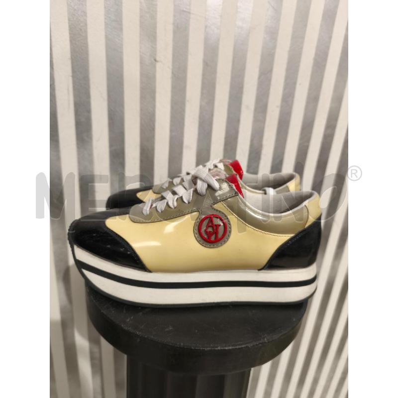 SCARPE DONNA ARMANI JEANS PANNA E NERE LUCIDE | Mercatino dell'Usato Campobasso 2