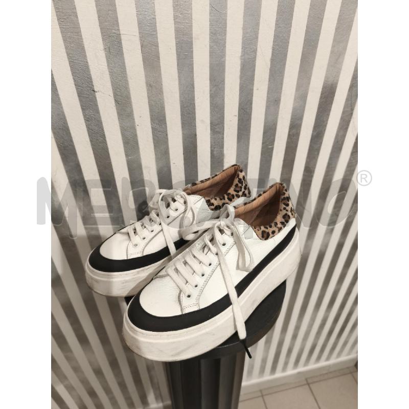 SNEAKERS DONNA CHIARINI BOLOGNA BIANCHE LEOPARDATE E NERE | Mercatino dell'Usato Campobasso 1