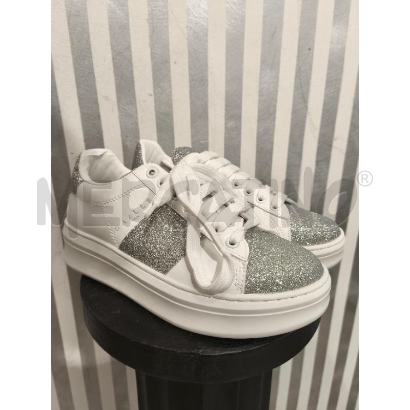 SNEAKERS DONNA GAELLE BIANCHE E GLITTER GRIGI | Mercatino dell'Usato Campobasso 1