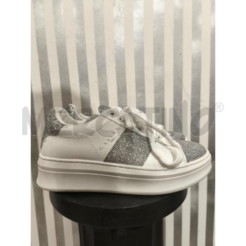 SNEAKERS DONNA GAELLE BIANCHE E GLITTER GRIGI | Mercatino dell'Usato Campobasso 2