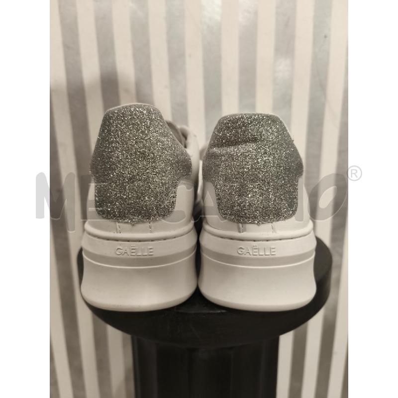 SNEAKERS DONNA GAELLE BIANCHE E GLITTER GRIGI | Mercatino dell'Usato Campobasso 3
