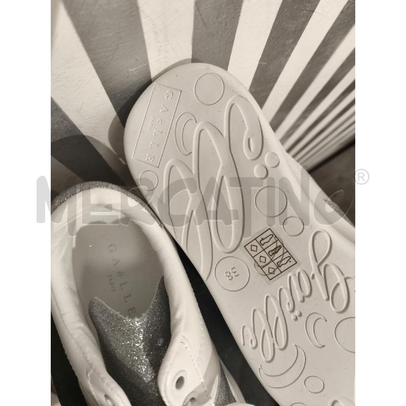 SNEAKERS DONNA GAELLE BIANCHE E GLITTER GRIGI | Mercatino dell'Usato Campobasso 5