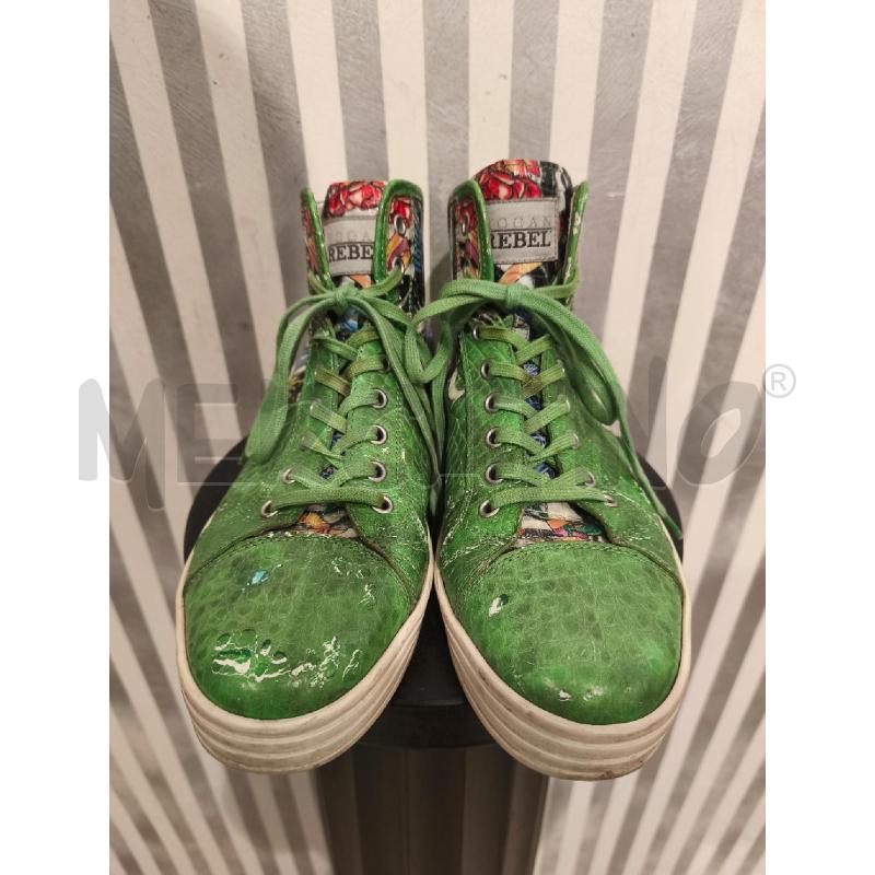 SNEAKERS DONNA HOGAN REBEL VERDI EFFETTO CROCO | Mercatino dell'Usato Campobasso 5