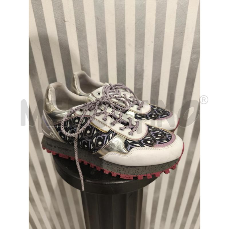 SNEAKERS DONNA LIU JO BIANCHE E METALLIZZATE LOGO LILLA TORTORA | Mercatino dell'Usato Campobasso 1