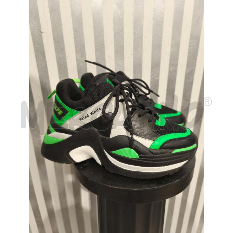 SNEAKERS DONNA NAKED WOLFE NERE E VERDI | Mercatino dell'Usato Campobasso 1