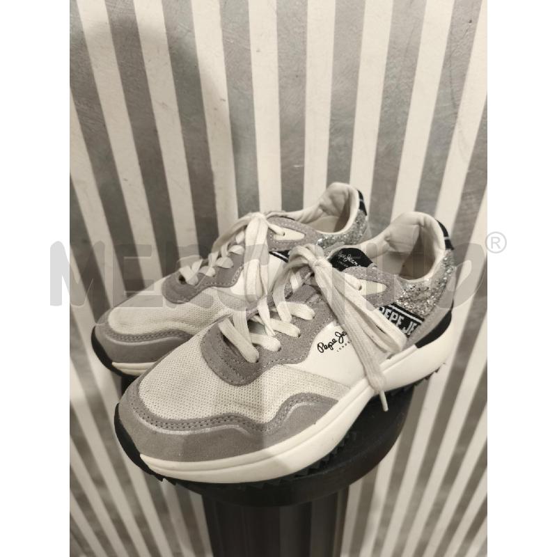 SNEAKERS DONNA PEPE JEANS BIANCHE GRIGIE NERE GLITTER | Mercatino dell'Usato Campobasso 1