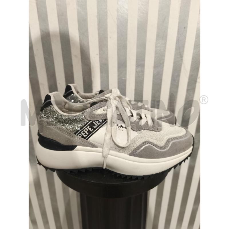 SNEAKERS DONNA PEPE JEANS BIANCHE GRIGIE NERE GLITTER | Mercatino dell'Usato Campobasso 3