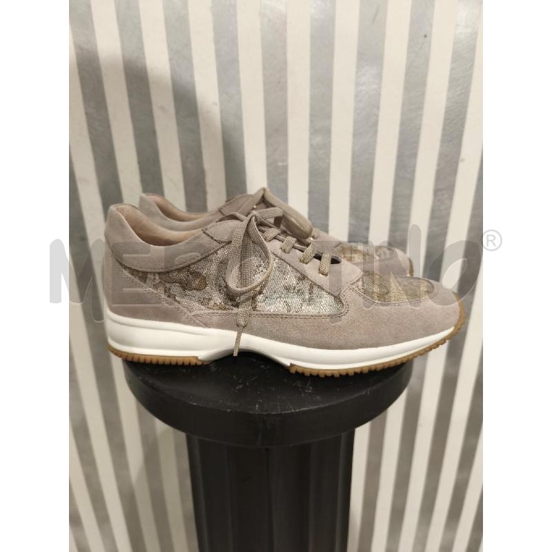 SNEAKERS DONNA PRIMA CLASSE BEIGE SCAMOSCIATE E GEO METALLIZZATO | Mercatino dell'Usato Campobasso 2